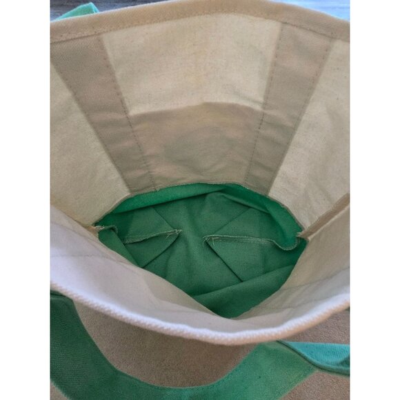 Trader Joes Mini Canvas Tote Bag Pastel Green - Picture 3 of 5